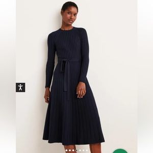 Boden rib knitted midi dress navy size 6